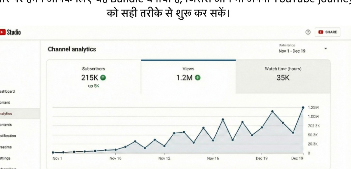 YouTube Studio channel analytics screenshot