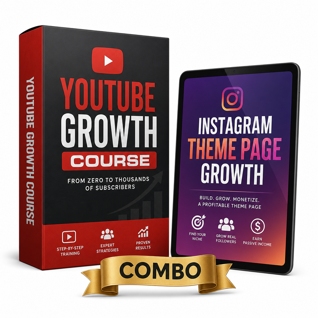 Combo — YouTube Course + Instagram Ebook product mockup