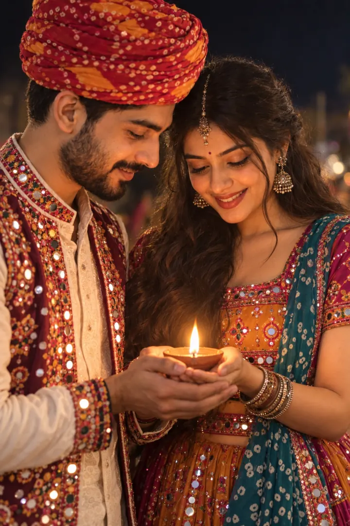 Diya in Palms